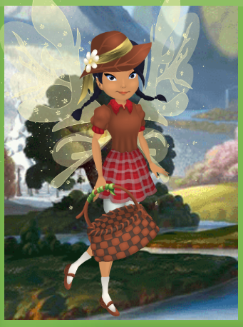 Dressed up as a farm girl who picks eggs.
